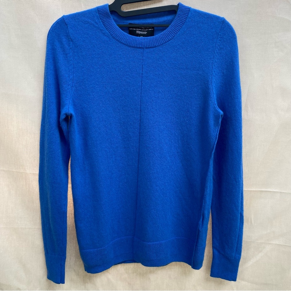 Banana Republic Knit Wool Cashmere Sweater Blue Italian Filpucci Yarn Size XS